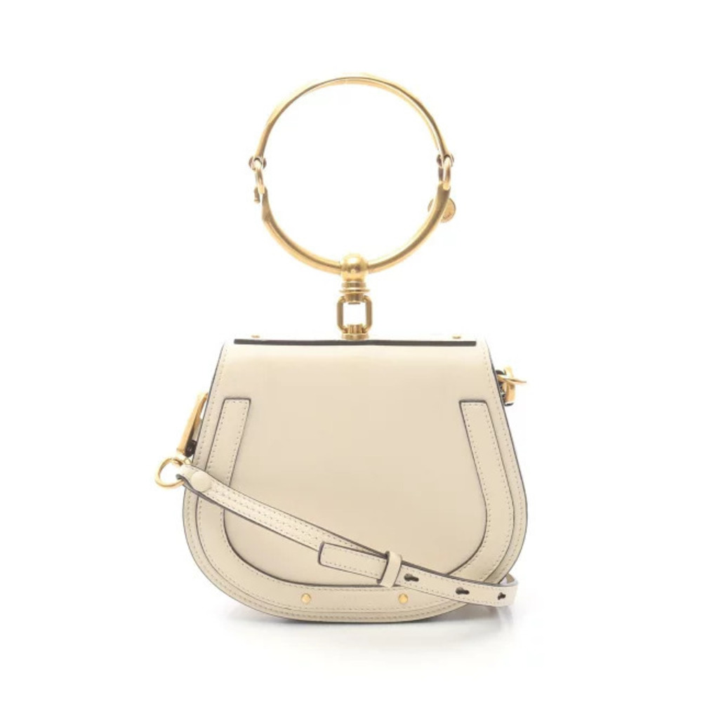 Chloe Nile Bracelet Bag Handbag Leather Ivory White